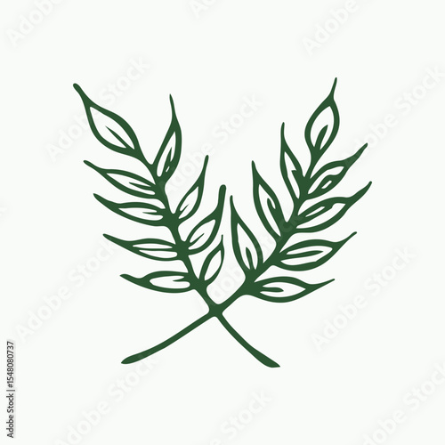 Leaf Hand drawn vector design floral elements