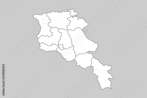 Vector map of Armenia with provinces or territories and administrative divisions. Editable and clearly labeled layers.