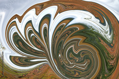 abstracted photo with sharp contrast white brown and black colored background pattern