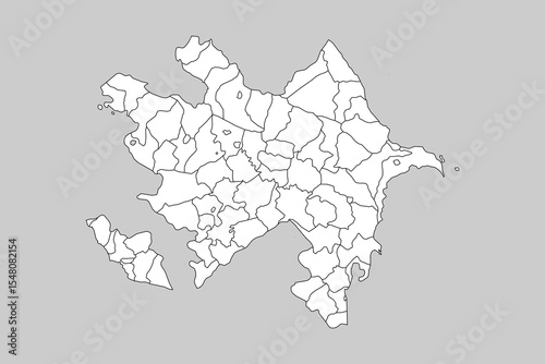 Vector map of Azerbaijan with provinces or territories and administrative divisions. Editable and clearly labeled layers.