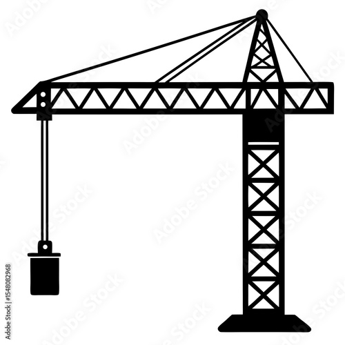 construction-crane-on-white-background