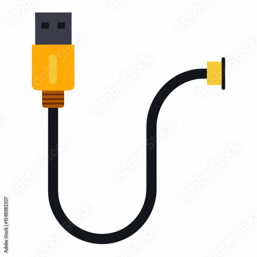 usb cable isolated on white