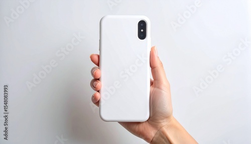 man holding a blank card