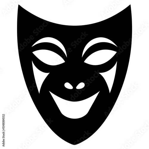 black mask on white background