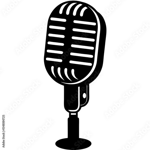 vintage microphone isolated on white