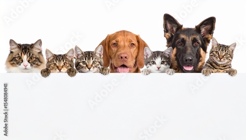 group of dogs and cats 
