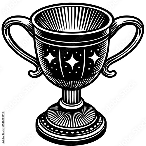 trophy cup isolated on black