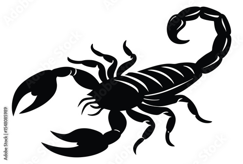 Scorpion silhouette vector illustration simple icon flat design perfect for logo