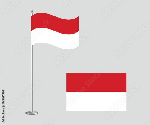 High Quality Vector Illustration of the Monaco National Flag in Flat Style