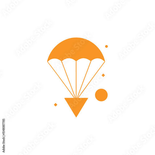 skydiver silhouette vector art illustration