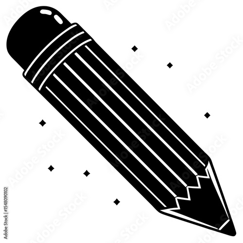 black pencil isolated on white