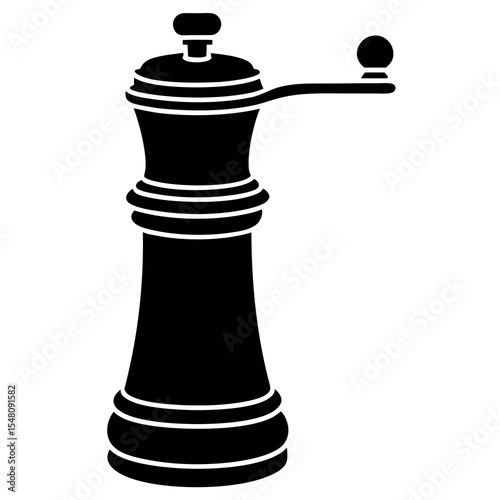 black pepper mill isolated