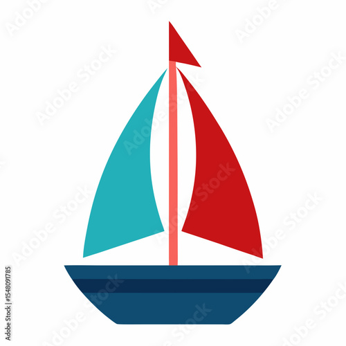 sailing boat isolated on white