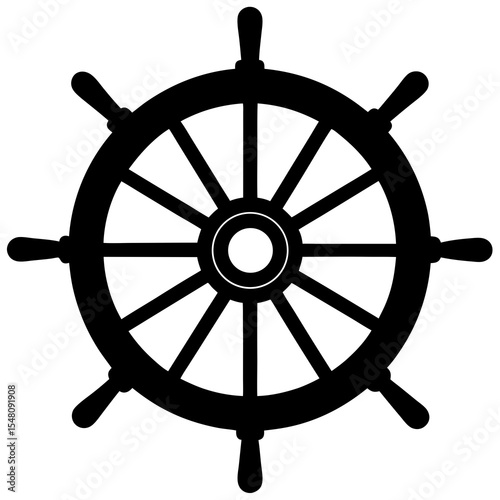 steering wheel of a boat