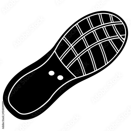hand drawn vector illustration of a shoe print