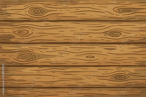 Rustic wooden texture background with vintage color tone. Vector cartoon illustration of old wood planks. Natural timber surface with grain and knots for design, wallpaper or backdrop.