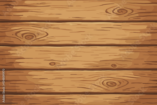 Rustic wooden texture background with a vintage color tone. Vector cartoon illustration of old brown wood planks or boards. Natural panel surface with grain and knots for a wall.