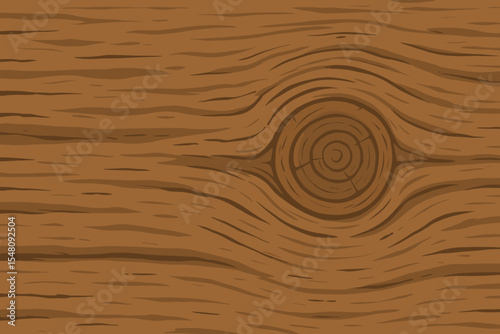 Seamless Wooden Plank Texture with Detailed Knot and Natural Grain Pattern. Rustic Wood Background. Vector Cartoon Illustration for Flooring, Walls, Furniture, Construction, Interior Design