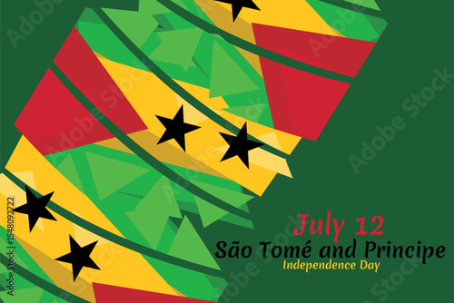 July 12, Independence day of São Tomé and Príncipe vector illustration. Suitable for greeting card, poster and banner. 