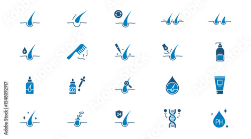Hair loss treatment icon vector design in trendy style