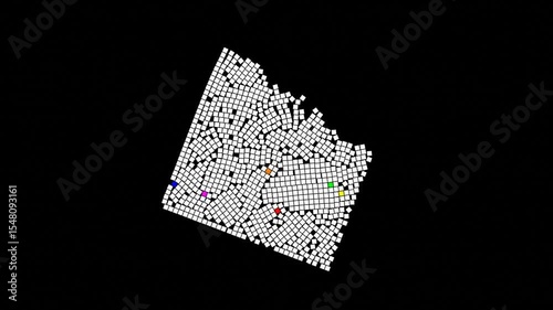 Chaotic Blocks in Spinning Room - Physics Simulation. Falling Cubes Collision Experiment - Gravity Chamber.