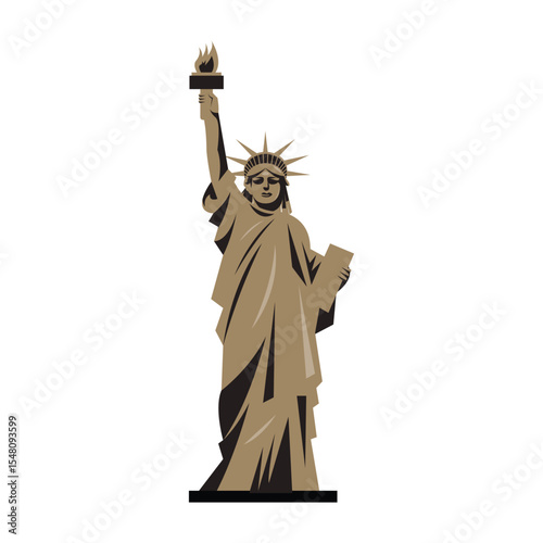 Statue of Liberty Vector Illustration New York Landmark