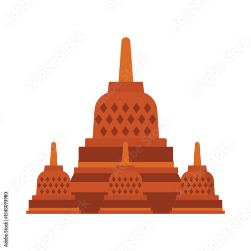Borobudur Temple Vector Illustration Indonesian Landmark