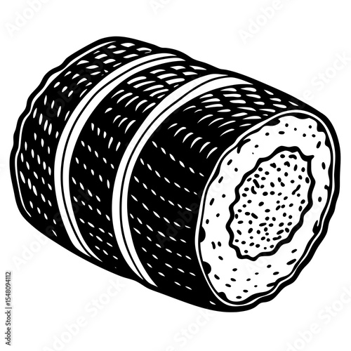 illustration of a black and white wine bottle