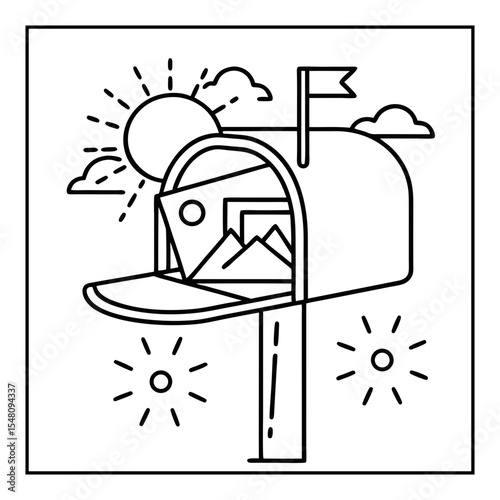 summer coloring pages vector illustration