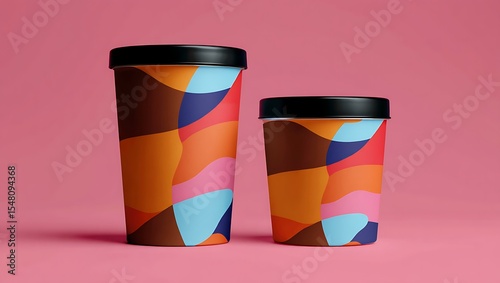 colorful cups and saucers