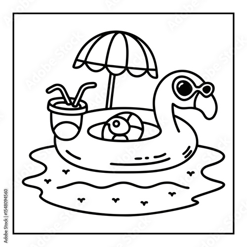 summer coloring pages vector illustration