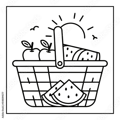 summer coloring pages vector illustration