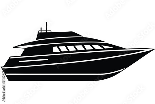 yacht boat silhouette simple vector icon flat design nautical marine vessel