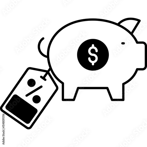Discount vector icon in glyph Style 