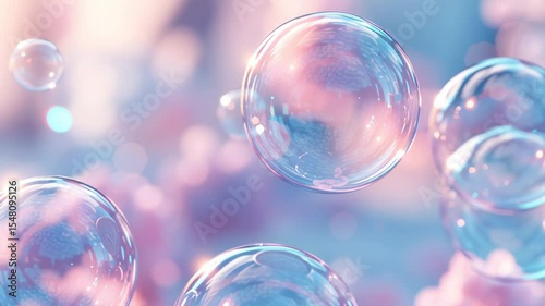 Wallpaper Mural Beautiful Shimmering Bubbles Floating Above Delicate Flowers in Enchanting Pastel Lighting Torontodigital.ca