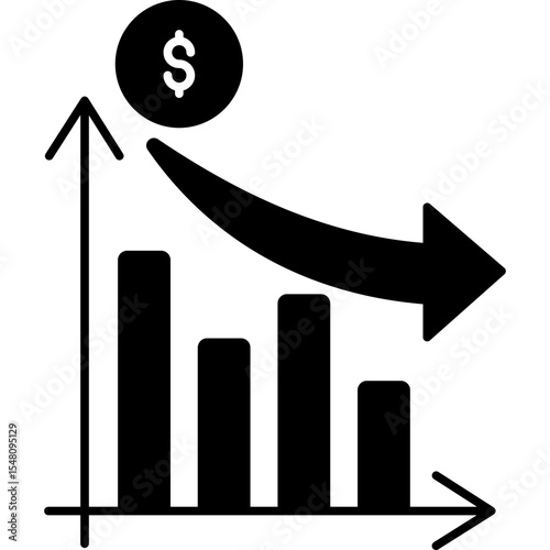 Decrease vector icon in glyph Style 