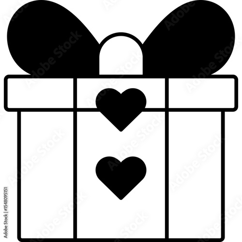 Gift vector icon in glyph Style 