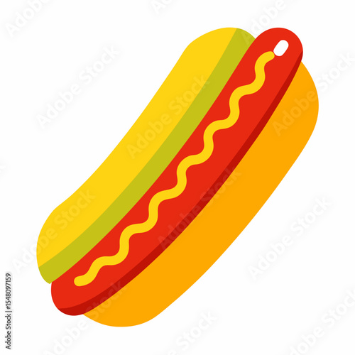 hot dog with mustard and ketchup