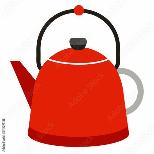 red teapot isolated on white background