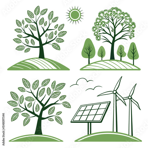 Renewable energy and ecology sources save our planet