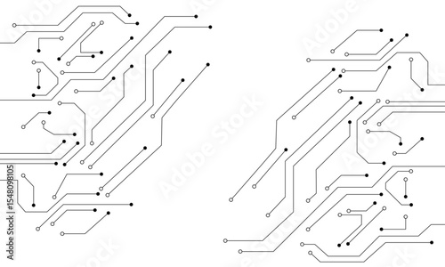 Abstract circuit board design with central empty space.