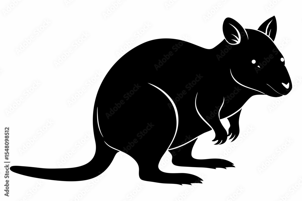 Obraz premium quokka sihouette black vector 