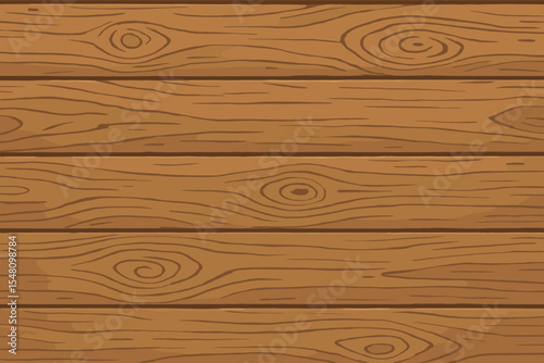 Seamless cartoon wood plank texture background. Vintage rustic timber pattern. Natural brown wooden surface. Decorative lumber board vector illustration for flooring, wall, panel, banner design.
