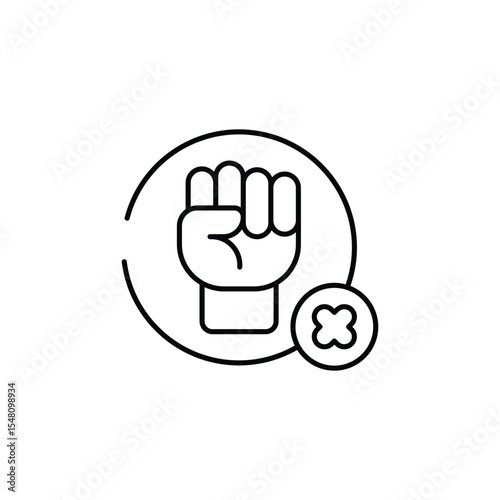 No Violence icon design with white background stock illustration