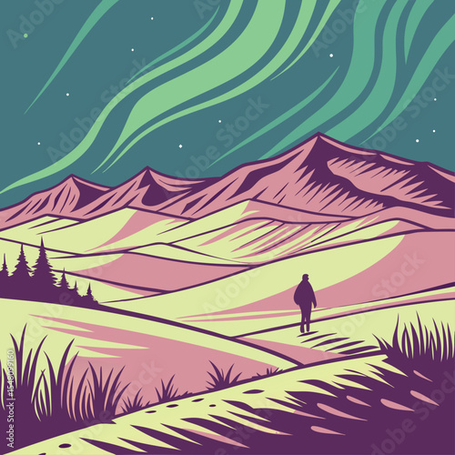  A stunning design featuring a person admiring the breathtaking night sky 