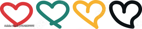 Expressive Vector Hearts Collection: Artistic Love Symbols in Colorful Designs and Varied Handcrafted Styles