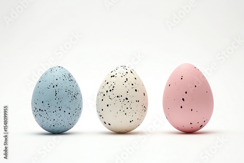 Colorful Easter eggs isolated on a white background, studio shot