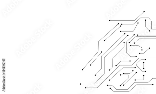 Abstract Circuit Board Design: Lines, Nodes, Connections, Technology, Innovation