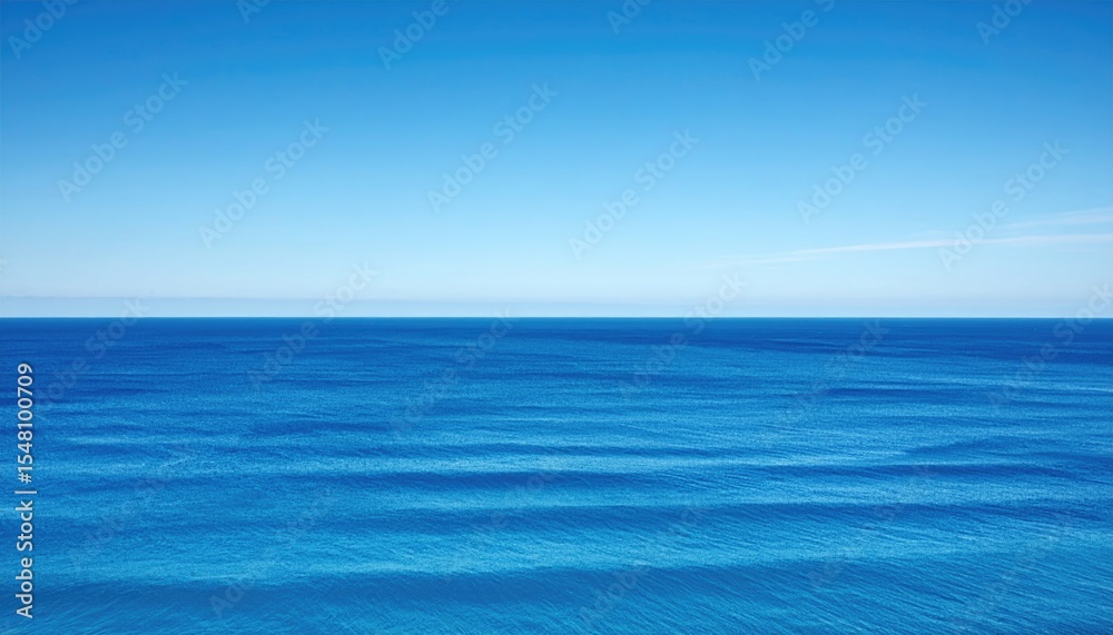Fototapeta premium Serene Blue Ocean Under Clear Sky with Gentle Waves in Daylight