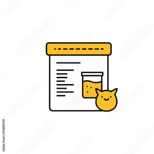 Cat's urine sample test in a small jar.